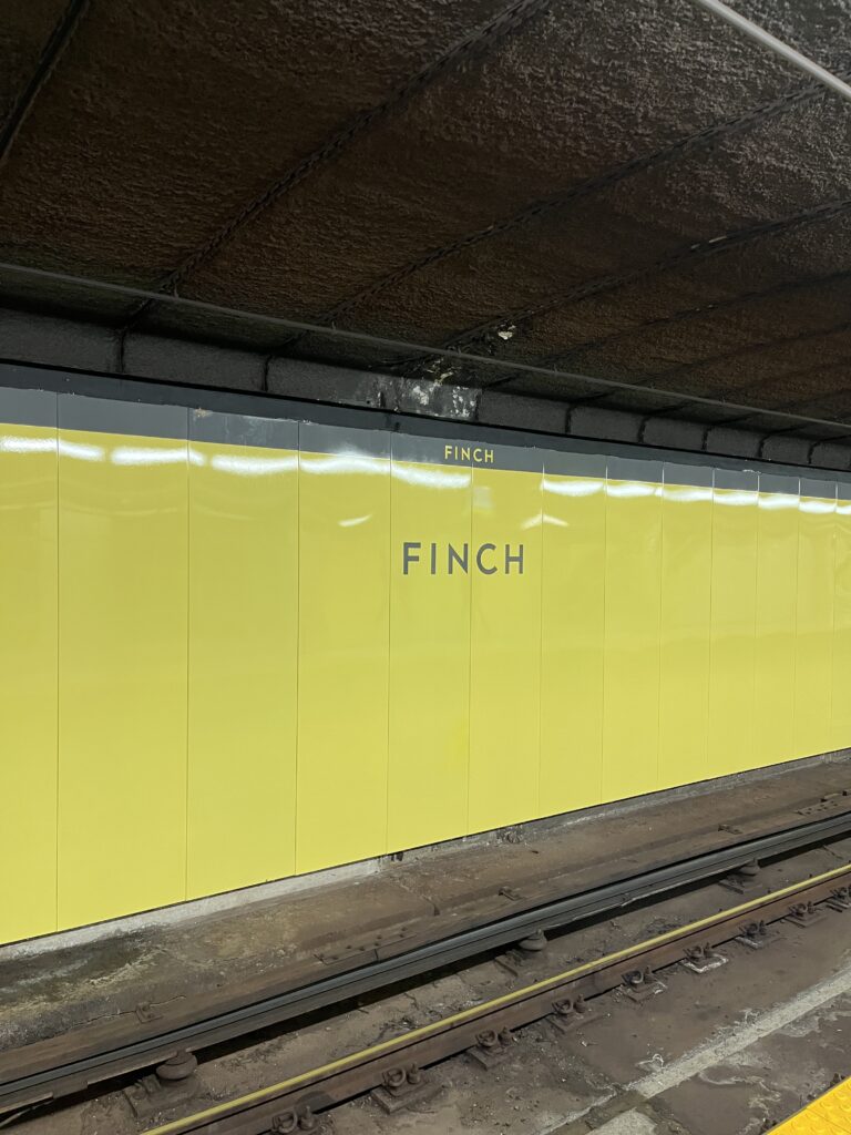 The bright wall at Finch Station