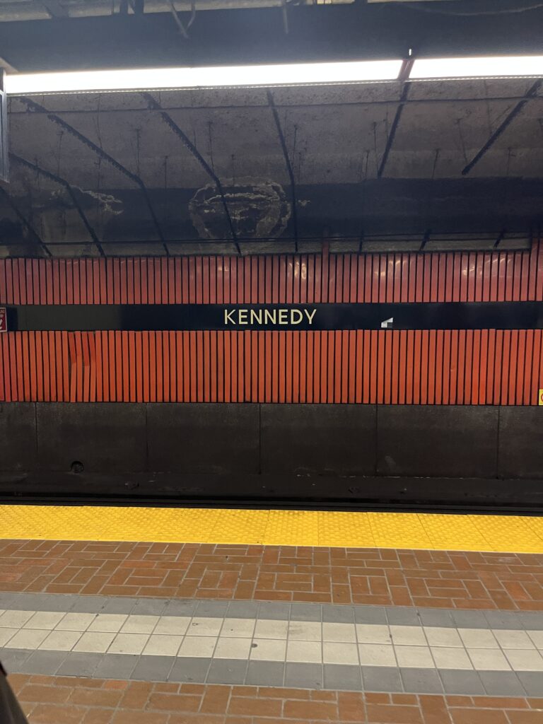 The colourful wall at Kennedy Station