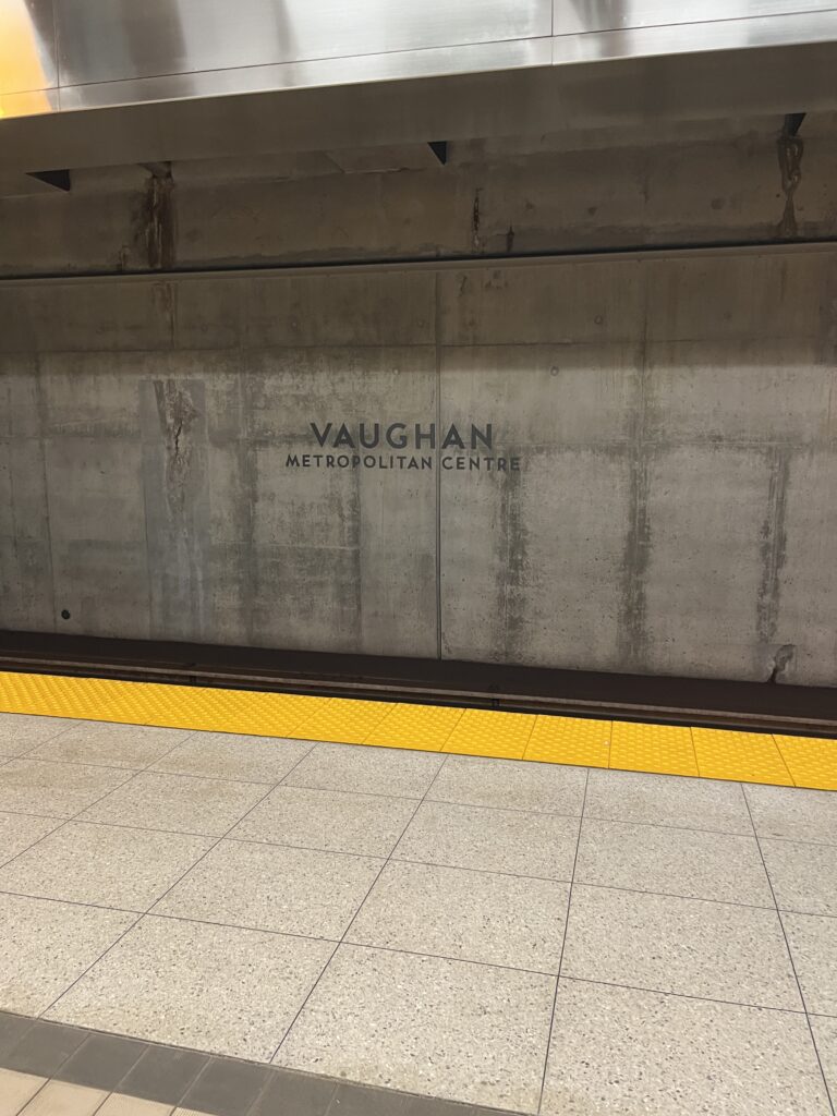 the wall at Vaughan Metropolitan Station