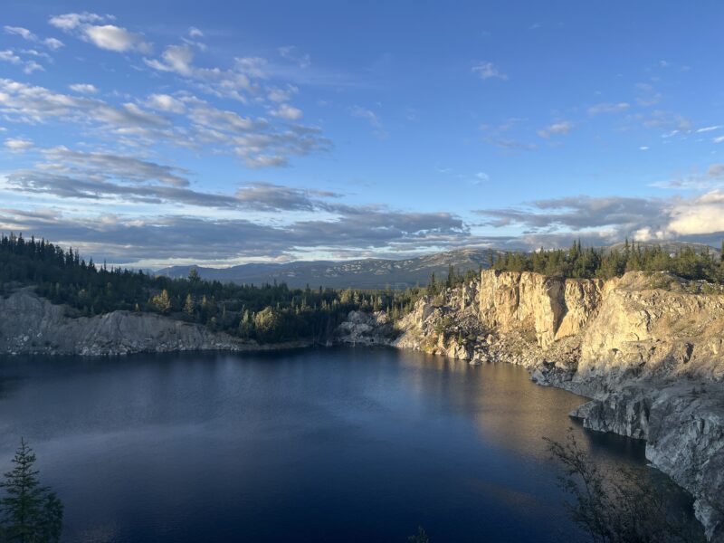 Visiting an old open pit in Whitehorse