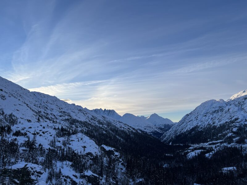 Break of clouds in the White Pass